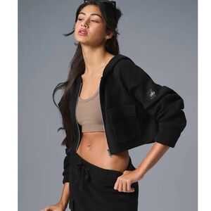 ALO Yoga Black Scholar Knit Hoodie size M or L